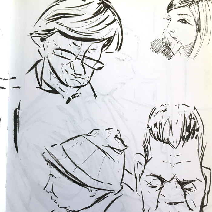 brush pen sketches