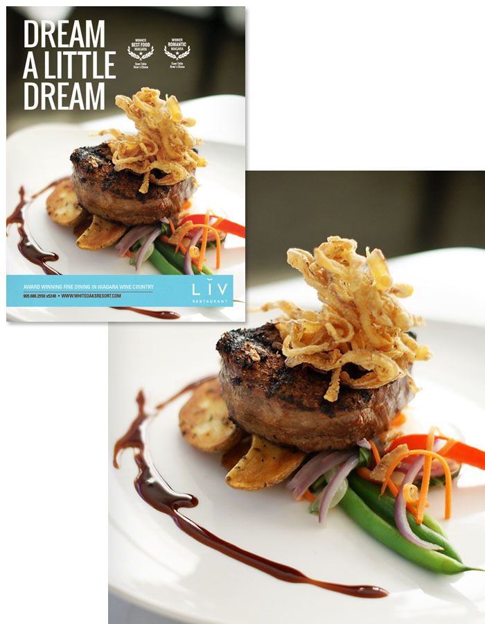 niagara restaurant advertising photography